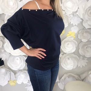 Gorgeous off shoulder pearl top